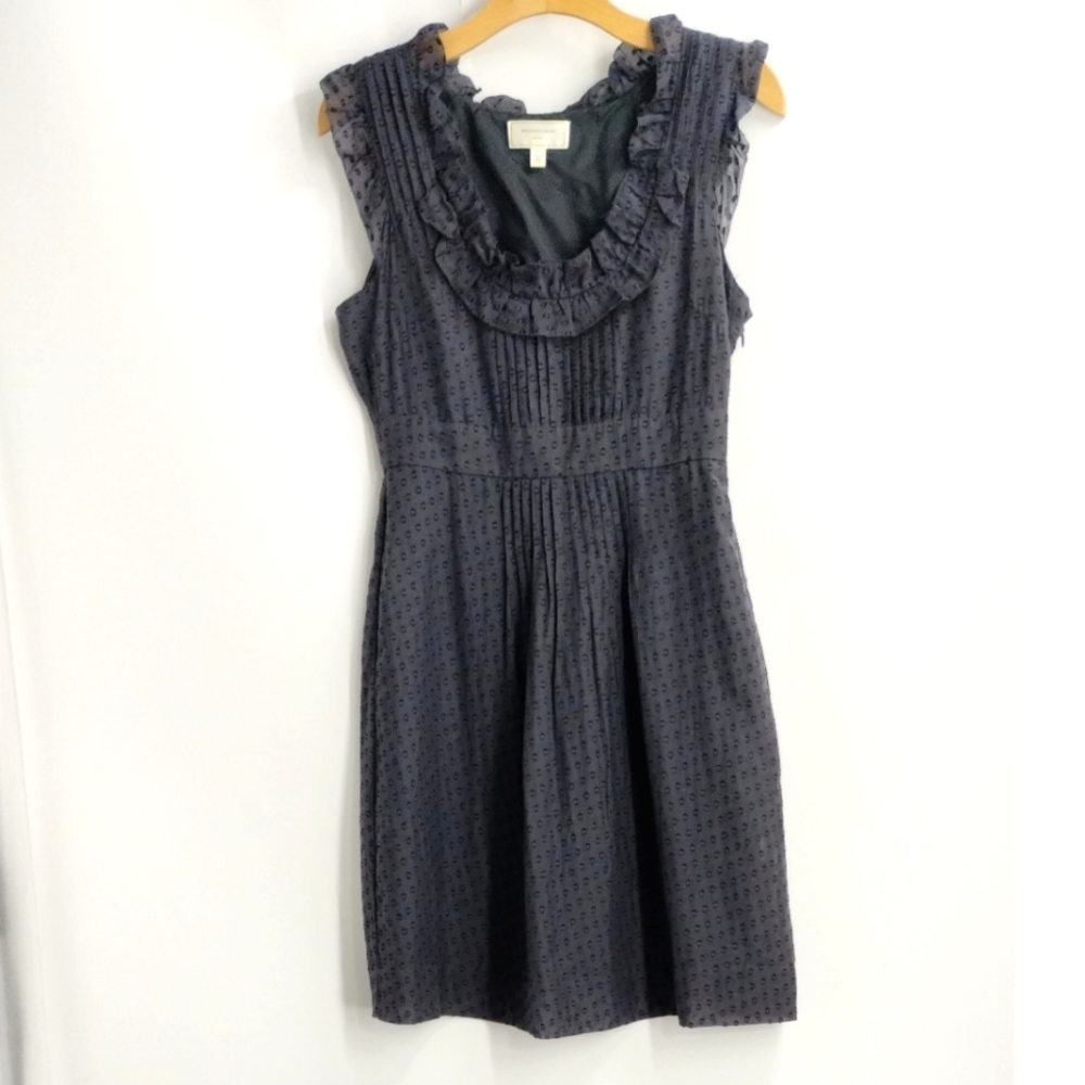 Anthropologie Moulinette Soeurs Behind the Clouds Grey Swiss Dot‎ Dress